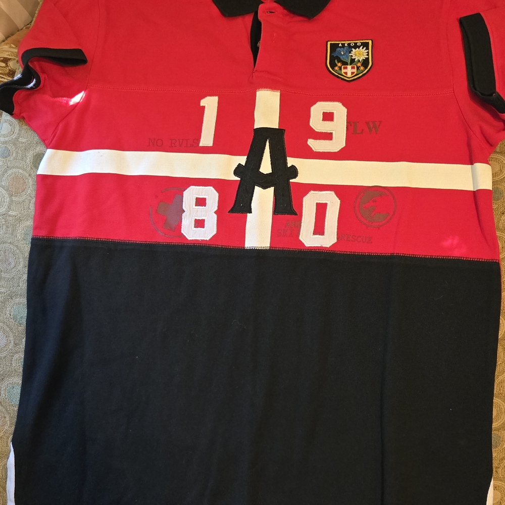 Akoo Red and Black Polo Shirt